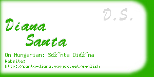 diana santa business card